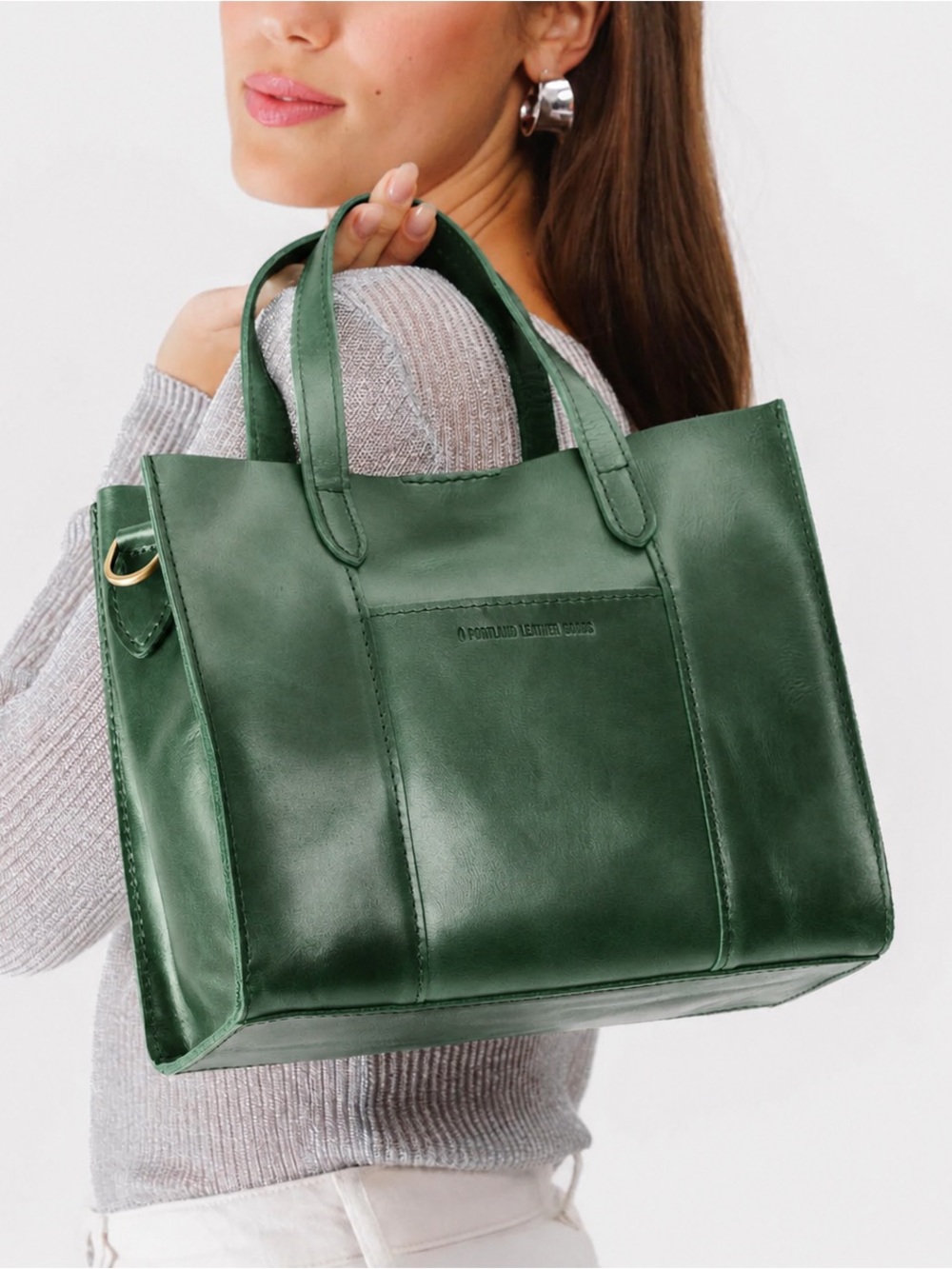 Portland Leather Lola Crossbody Tote – Cowboy Mint Green – Medium